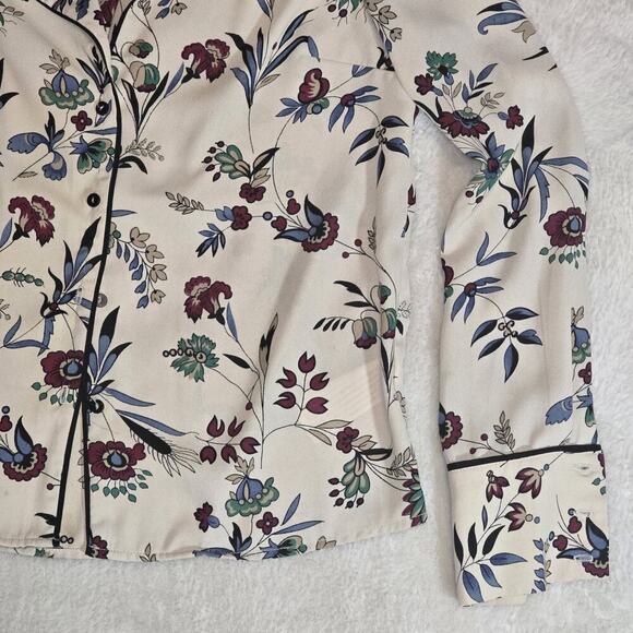 Forever 21 Contemporary Women’s Floral Button Blouse Size S– Pajama Style Top - Picture 2 of 5